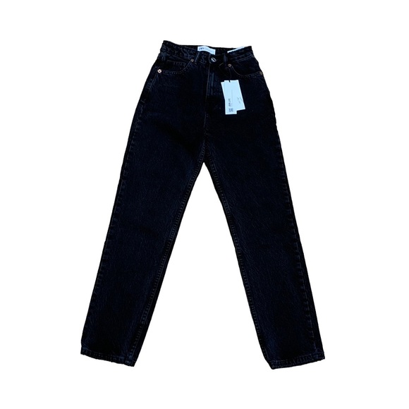 ZARA High Waisted Black Jeans US Size 0 - Picture 3 of 9